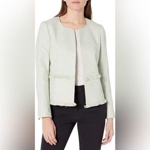 Nine West Light Mint Tweed Open Front Blazer